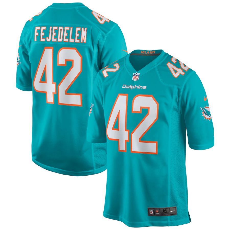 Men Miami Dolphins #42 Clayton Fejedelem Nike Green Game NFL Jersey